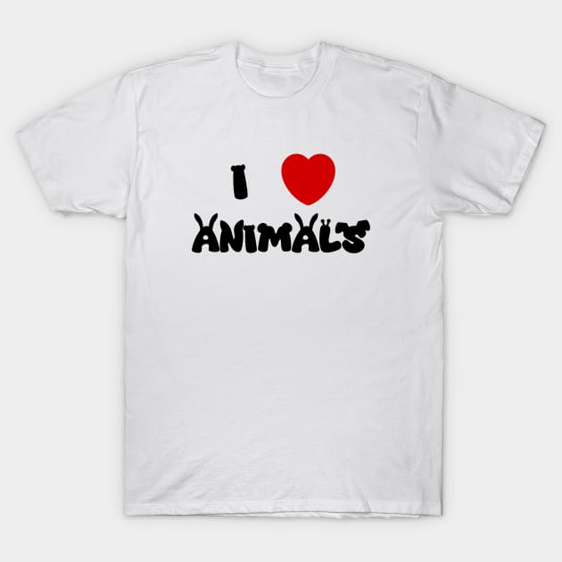 I Love Animals (plain) T-Shirt by WatershipBound